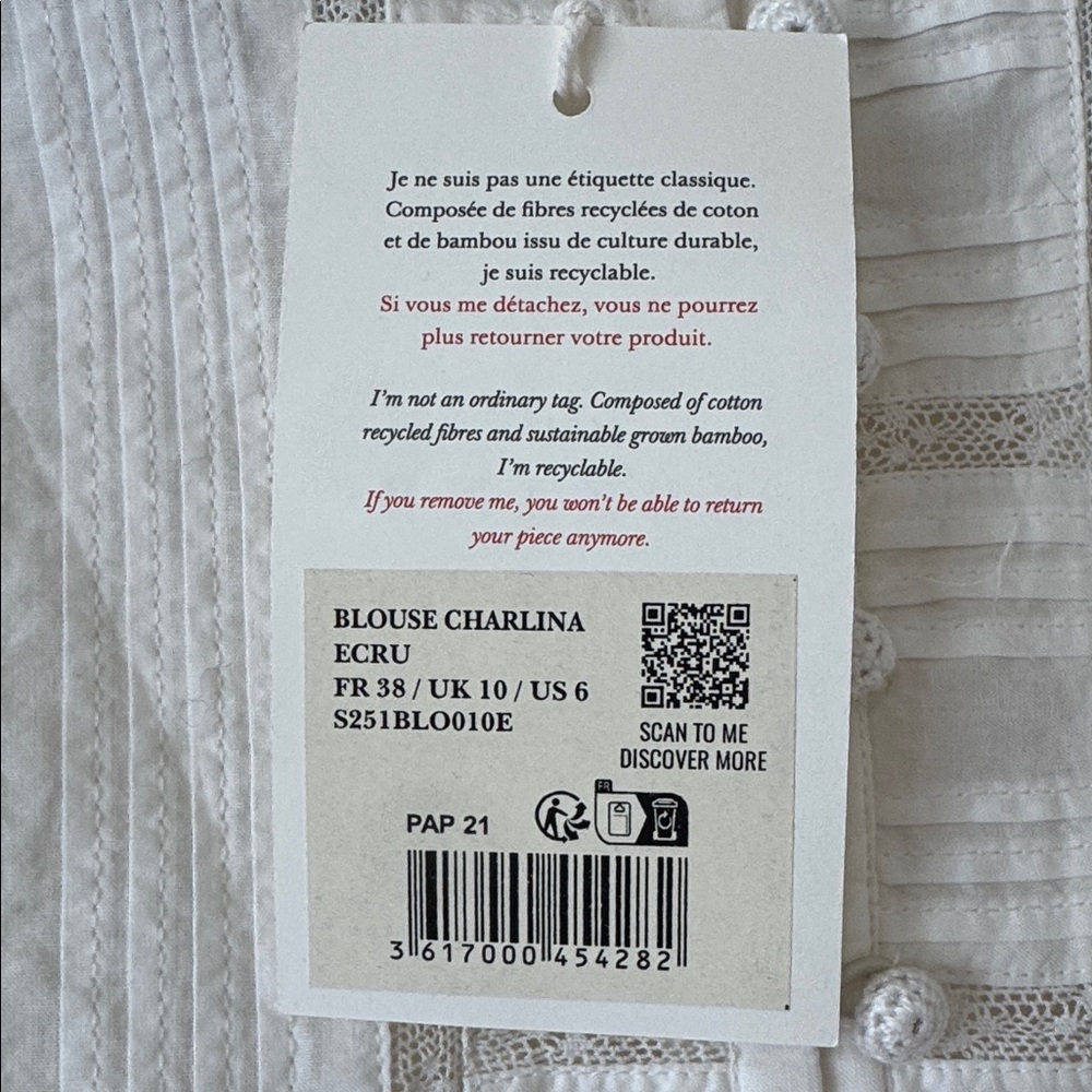 SEZANE cotton blouse - Picture 7 of 9